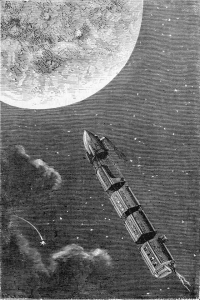 Train de projectile de la terre a la lune