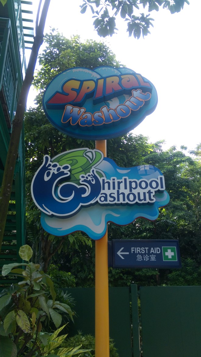 Spiral and Whirlpool Washout signs